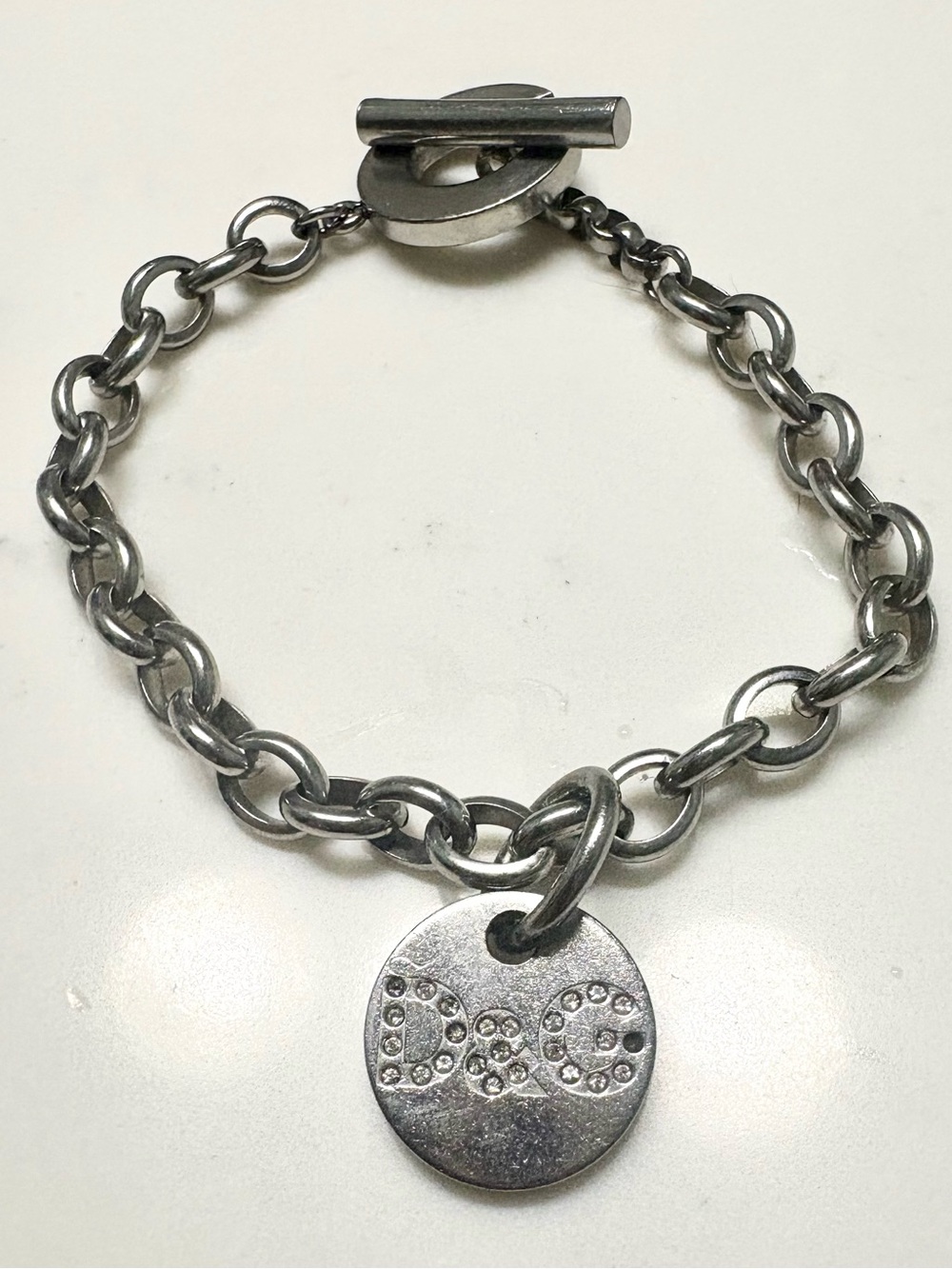 Dolce & Gabbana Grey Metal Anchor Chain Bracelet